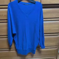 INGNI Vネックニット ブルー ラメ入り