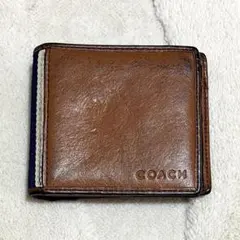 COACH 二つ折り財布 ブラウン レザー