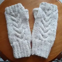 ハンドウォーマー　手編み　アルパカツィード　② [お値下げ中]