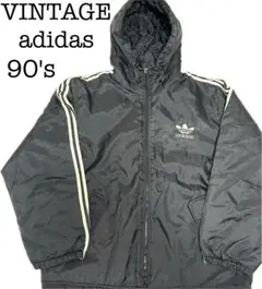 レア 90's ビンテージ adidas 中綿ナイロンジャケット 刺繍 L