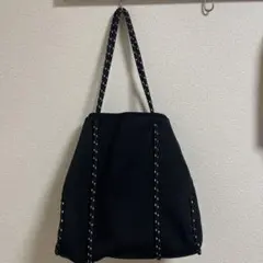 ネオプレン素材 トートバッグ ブラックのサムネイル