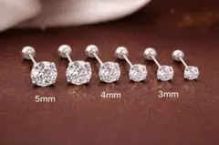 湯*3様 3セット シルバー クリスタルカットピアス 6ペアセット