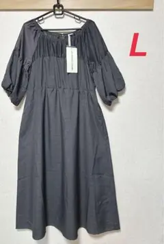 新品　しまむら　hk works london シアー切替ワンピース　L