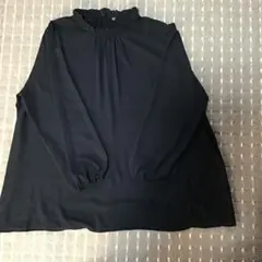 UNIQLO フリルネックブラウス ブラック 3XL