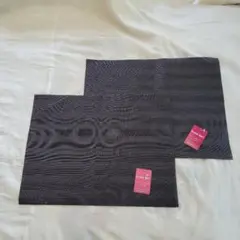 ランチョンマット　2枚セット　ブラック　ストライプ模様