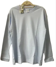 新品 BASE SECTION レディース　シンプル長袖Tシャツ ライトブルー