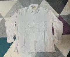 メンズ カジュアル長袖シャツ Lサイズ 薄いベージュ