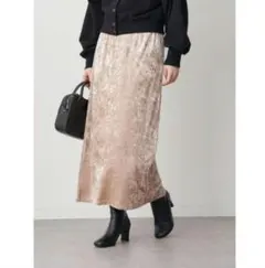 【アースミュージックアンドエコロジー】クラッシュベロアIラインスカート　ロング