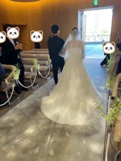 ウェディングベール 3m レース装飾付き