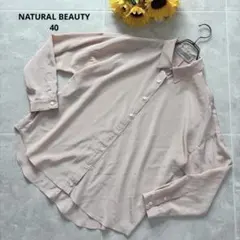 NATURAL BEAUTY 40 長袖シャツ ブラウス ピンク とろみ 日本製のサムネイル