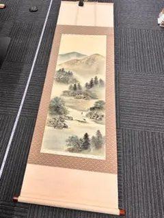寒山寺図 掛軸 水墨画 中国 骨董品 - メルカリ