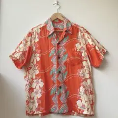 【サンサーフ】SUNSURF アロハシャツ　総柄シャツ　ハイビスカス　オレンジのサムネイル