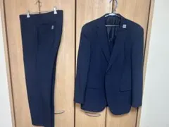 ② ネイビー　紺　ストライプ　ビジネススーツ 上下セット　サイズAB6