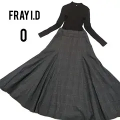 フレイアイディー ドッキングワンピース マキシ丈 ニット Aライン バックリボン