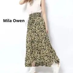 【未使用品】Mila Owen 花柄 スカート クリンクル加工 ウエスト総ゴム