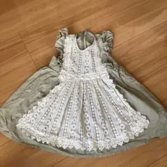 ワンピース　100cm 女の子　ノースリーブ　カーキ