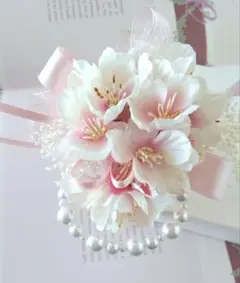 卒業式コサージュコサージュ☆桜とかすみ草のコサージュ☆卒業式☆入学式