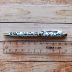 花柄ボールペン 手帳用ボールペン ブルー系　未使用