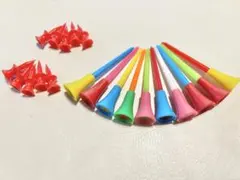 マルチカラーロングゴルフティー ＋ショートティー20本セット