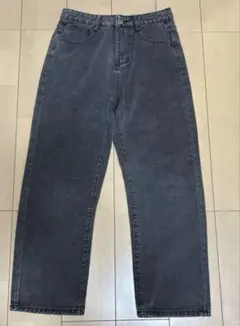ストレートデニム　ブラックM
