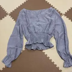 GRL 水色クロップドシャツ F