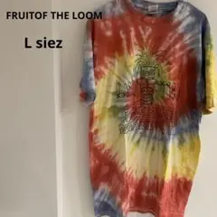 FRUITOF THELOOMトーテムポールデザイン タイダイ柄Tシャツ