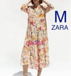 【タグ付き新品】ザラ 花柄 シアー ワンピース ロングワンピース