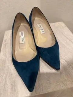 JIMMY CHOO ジミーチュウ ローヒール　パンプス ブルーグリーン 38のサムネイル