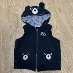 DOUBLE.B クマフード ベビーベスト 80