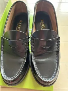 HARUTA ブラックレザー ローファー 23 1/2EE