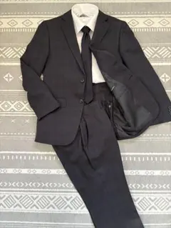 【美品】はるやま スーツ セットアップ Y4 ネイビー チェック ウォッシャブル