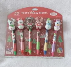【新品未開封】30周年 ディズニーリゾート クリスマス ボールペン 6本セット