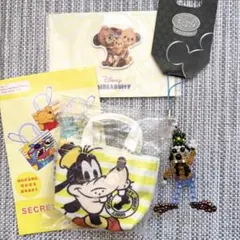 【ディズニーストア】グーフィー☆ワッペン ビーズストラップ ミニトート セット