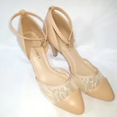LIBERTYDOLL レース パンプス ベージュ アンクルストラップのサムネイル