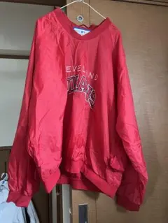 MLB インディアンス 刺繍ロゴ L 90s プルオーバー ナイロンジャケットのサムネイル