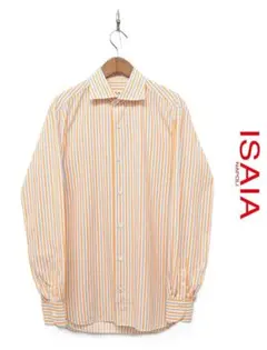 A486 ISAIA イザイア ドレスシャツ ストライプ オレンジ イタリア製のサムネイル