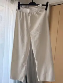 【値下げ】LOPASS アイボリー 暖かいシュニール裏毛ワイドパンツ
