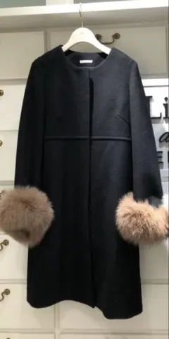 【エコメルカリ便限定】ウィルセレクション メリノアンゴラビーバーノーカラーコート