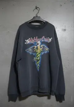 80s 希少XL モトリークルー ヴィンテージスウェット 両面プリント フェード