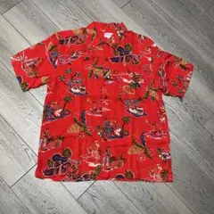 KAULE アロハシャツ Lサイズ 赤花柄