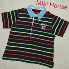 MikiHouseミキハウス 半袖ポロシャツ 90 ボーダー トップス マリン