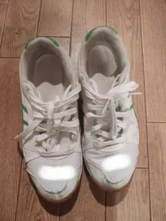 ASICS 体育館シューズ ホワイト/グリーン中古高校