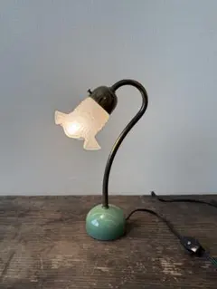 平成購入　テーブルライト 曲線アーム 緑色　授乳ライト