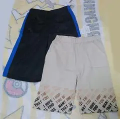ハーフパンツ 2枚セット 黒 ベージュ　新品　未使用