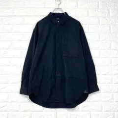 ✨ユニクロ【M】黒 長袖 スーピマコットンオーバーサイズシャツ メンズ 綿100