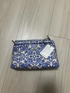 JIM THOMPSON 青と白の花柄ポーチ