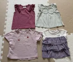 【プティマイン、べべ他】Tシャツ4点セット　90㎝　95㎝
