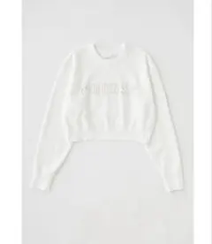 美品　MOUSSY ホワイト クロップドスウェット　短丈
