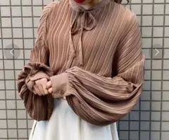 après jour リボン付きブラウス F