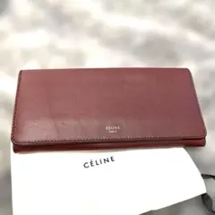 希少 CELINE セリーヌ 長財布 フラップ バーガンディ フィービー期 